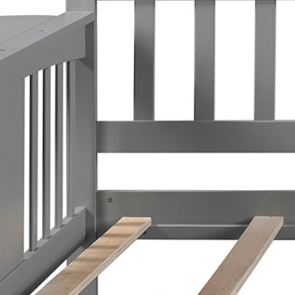 HomeRoots Gray Wood Full Day Bed - Versatile, Modern Design for Stylish Seating and Comfortable Sleep Solutions 602075
