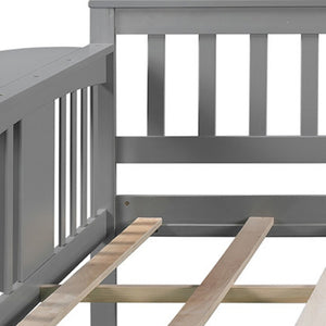 HomeRoots Gray Wood Full Day Bed - Versatile, Modern Design for Stylish Seating and Comfortable Sleep Solutions 602075