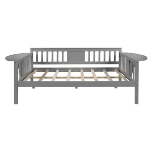 HomeRoots Gray Wood Full Day Bed - Versatile, Modern Design for Stylish Seating and Comfortable Sleep Solutions 602075