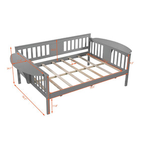 HomeRoots Gray Wood Full Day Bed - Versatile, Modern Design for Stylish Seating and Comfortable Sleep Solutions 602075