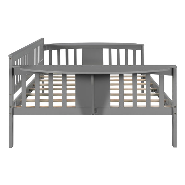 HomeRoots Gray Wood Full Day Bed - Versatile, Modern Design for Stylish Seating and Comfortable Sleep Solutions 602075