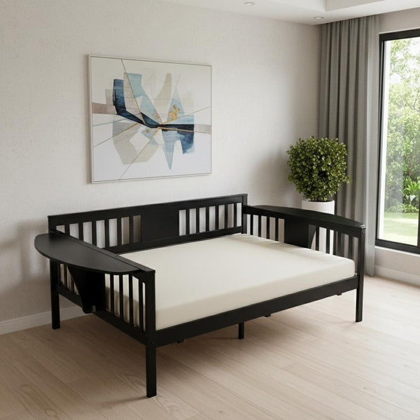 HomeRoots Espresso Wood Daybed - Versatile Lounge & Sleeping Solution for Modern Spaces with Timeless Appeal 602076