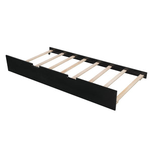 HomeRoots Espresso Wood Full Day Bed with Trundle - Stylish Multi-Functional Solution for Any Space! 602078