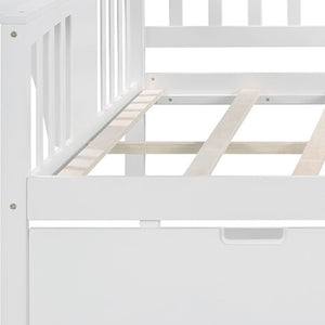 HomeRoots White Wood Full Daybed with Drawers - Versatile Comfort for Living Spaces, Guest Rooms & More! 602080