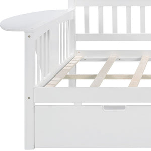 HomeRoots White Wood Full Daybed with Drawers - Versatile Comfort for Living Spaces, Guest Rooms & More! 602080