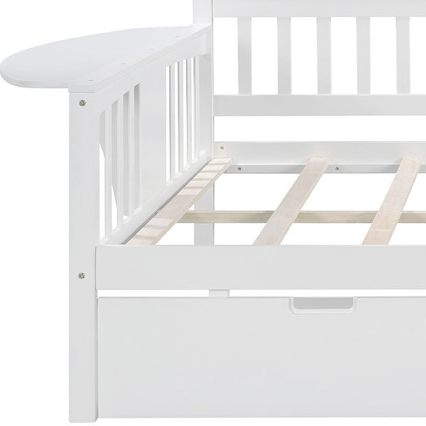 HomeRoots White Wood Full Daybed with Drawers - Versatile Comfort for Living Spaces, Guest Rooms & More! 602080