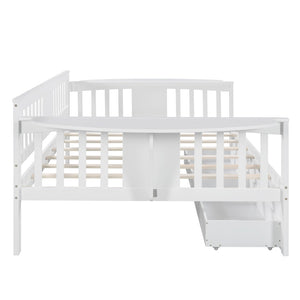 HomeRoots White Wood Full Daybed with Drawers - Versatile Comfort for Living Spaces, Guest Rooms & More! 602080