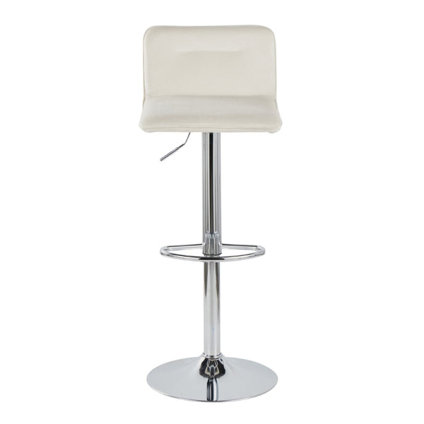 English Elm Adjustable Velvet Swivel Barstools with Chrome Base for Kitchen or Home Bar Set of 2 B202S01964