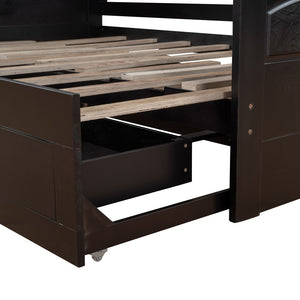HomeRoots Espresso Wood Twin Daybed with Drawers – Stylish Versatile Seating & Sleeping Solution for Any Room 602084