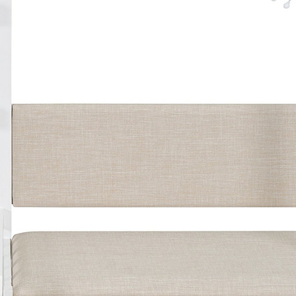 HomeRoots White Wood Twin House Bed Frame - Modern Minimalist Design, Durable, No Box Spring Needed, Cozy Style 602086