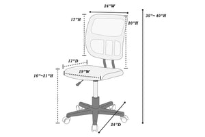 English Elm Elegant Mesh Office Chair Black Breathable Ergonomic Desk Seat with Height Adjustment, Wheels, Supportive Comfort HS00F1677-ID-AHD