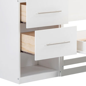 HomeRoots White Wood Queen Murphy Bed - Elegant Space-Saving Design with Sturdy Support & Timeless Style 602093