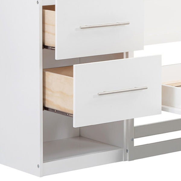 HomeRoots White Wood Queen Murphy Bed - Elegant Space-Saving Design with Sturdy Support & Timeless Style 602093