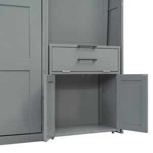 HomeRoots Gray Wood Twin Murphy Bed – Space-Saving Design for Stylish Guest Rooms, Studios & Multi-Use Spaces 602094