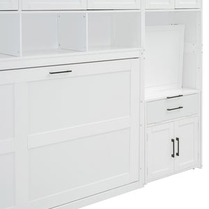 HomeRoots White Wood Twin Murphy Bed – Stylish Space-Saving Solution for Small Rooms & Guest Accommodations 602095