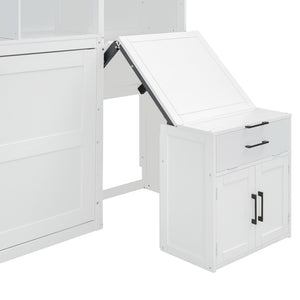 HomeRoots White Wood Twin Murphy Bed – Stylish Space-Saving Solution for Small Rooms & Guest Accommodations 602095