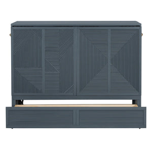 HomeRoots Gray Wood Full Murphy Bed | Space-Saving Design for Stylish Living, Perfect for Guests & Small Homes 602096