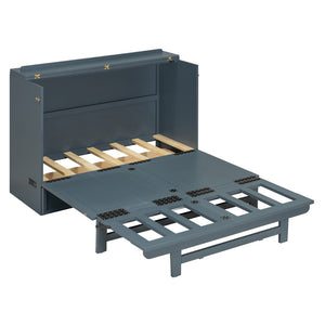 HomeRoots Gray Wood Full Murphy Bed | Space-Saving Design for Stylish Living, Perfect for Guests & Small Homes 602096