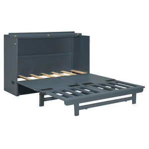 HomeRoots Gray Wood Full Murphy Bed | Space-Saving Design for Stylish Living, Perfect for Guests & Small Homes 602096