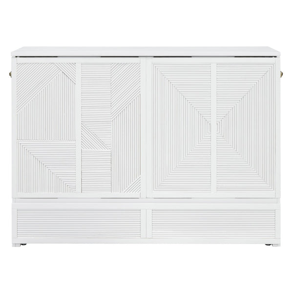 HomeRoots White Wood Full Murphy Bed - Stylish Space-Saving Solution with Durable Design for Any Room 602097