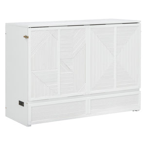 HomeRoots White Wood Full Murphy Bed - Stylish Space-Saving Solution with Durable Design for Any Room 602097