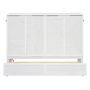 HomeRoots White Wood Full Murphy Bed - Stylish Space-Saving Solution with Durable Design for Any Room 602097