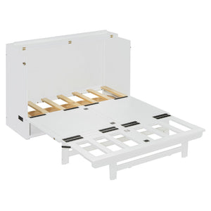 HomeRoots White Wood Full Murphy Bed - Stylish Space-Saving Solution with Durable Design for Any Room 602097