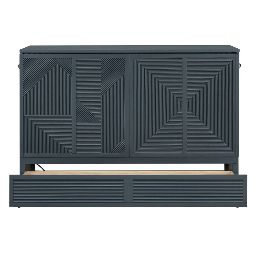 HomeRoots Gray Wood Queen Murphy Bed - Elegant Space-Saving Design for Modern Living, Durable & Stylish Comfort 602098