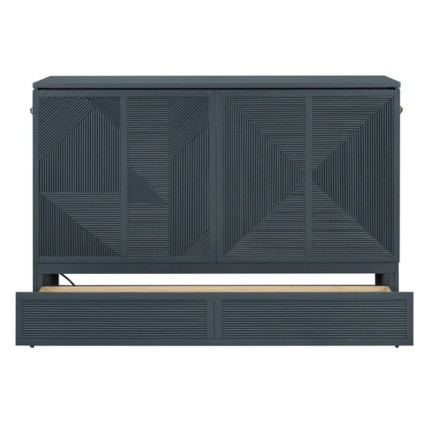 HomeRoots Gray Wood Queen Murphy Bed - Elegant Space-Saving Design for Modern Living, Durable & Stylish Comfort 602098