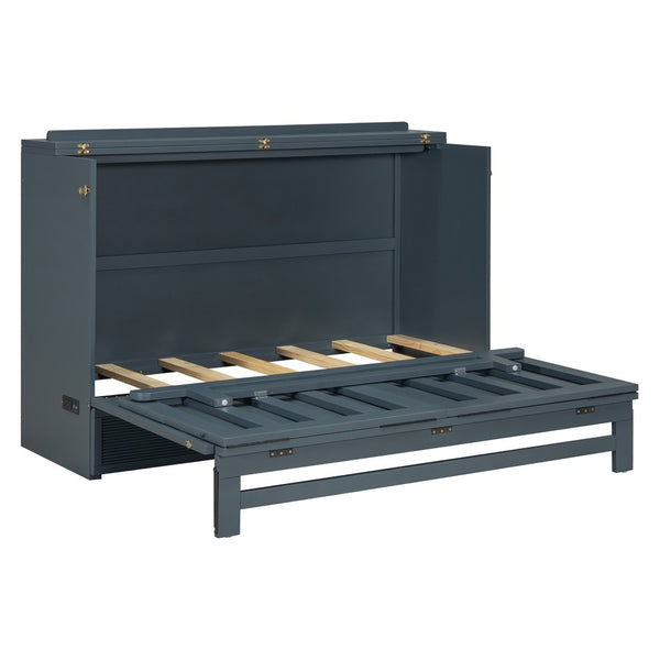 HomeRoots Gray Wood Queen Murphy Bed - Elegant Space-Saving Design for Modern Living, Durable & Stylish Comfort 602098