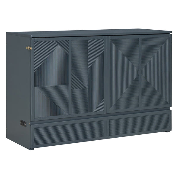 HomeRoots Gray Wood Queen Murphy Bed - Elegant Space-Saving Design for Modern Living, Durable & Stylish Comfort 602098