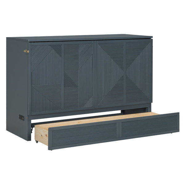 HomeRoots Gray Wood Queen Murphy Bed - Elegant Space-Saving Design for Modern Living, Durable & Stylish Comfort 602098