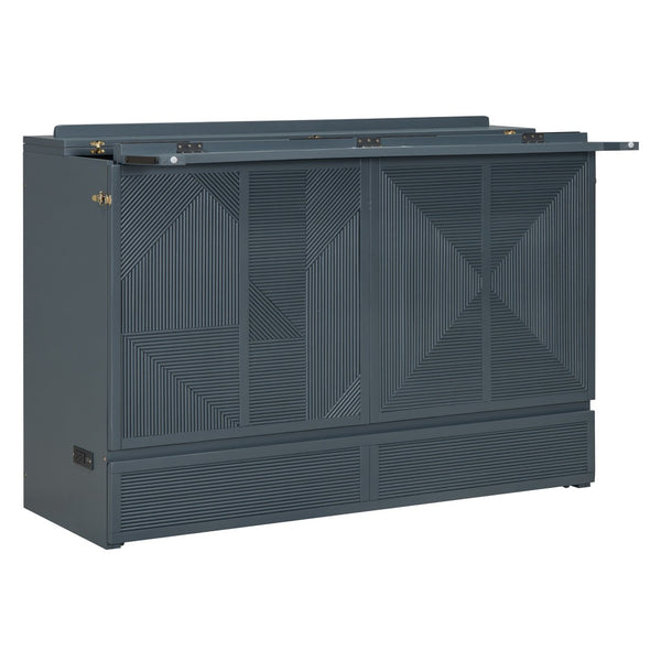HomeRoots Gray Wood Queen Murphy Bed - Elegant Space-Saving Design for Modern Living, Durable & Stylish Comfort 602098