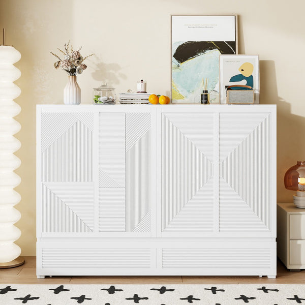 HomeRoots White Wood Queen Murphy Bed – Elegant Space-Saving Design for Guest Rooms & Studios, 300 lb Capacity 602099