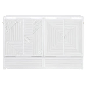 HomeRoots White Wood Queen Murphy Bed – Elegant Space-Saving Design for Guest Rooms & Studios, 300 lb Capacity 602099