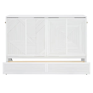 HomeRoots White Wood Queen Murphy Bed – Elegant Space-Saving Design for Guest Rooms & Studios, 300 lb Capacity 602099