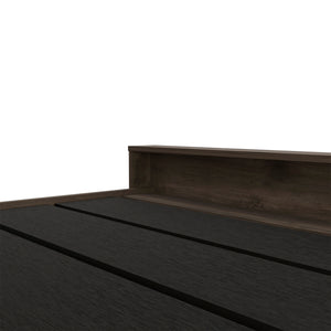 English Elm Braga Full Size Bed Base with 38.6" Headboard, Brown Particle Board, 440 lb Capacity, Easy Assemble B128S00080