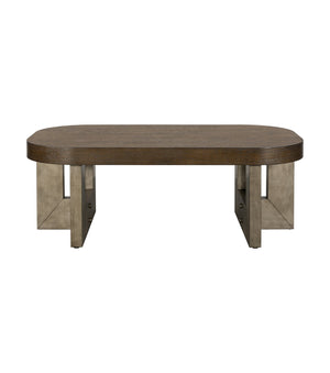 Basset Mirror Nova Coffee Table - Bold Modern Design In Charcoal Cerused Oak With Faux Metal Legs For Your Living Room Gray Wood 6021-lr-100