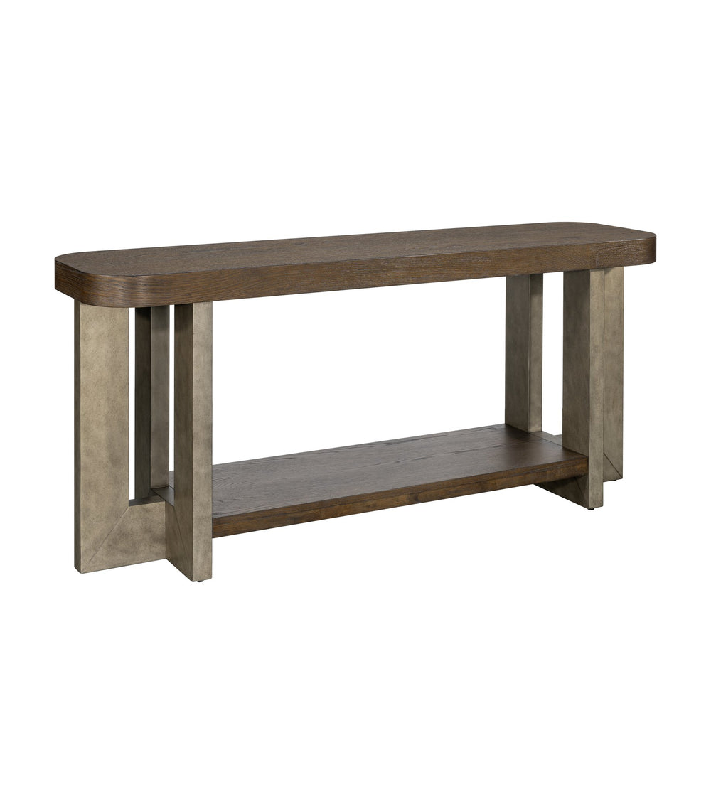 Basset Mirror Nova Console Table - Bold Charcoal Finish With Faux Metal Legs For Modern Entryway Elegance Gray Wood 6021-lr-400