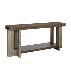 Basset Mirror Nova Console Table - Bold Charcoal Finish With Faux Metal Legs For Modern Entryway Elegance Gray Wood 6021-lr-400