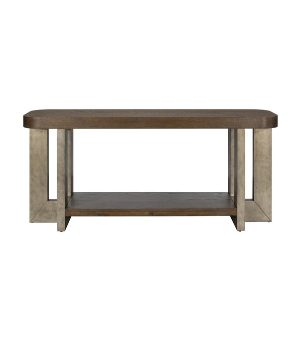 Basset Mirror Nova Console Table - Bold Charcoal Finish With Faux Metal Legs For Modern Entryway Elegance Gray Wood 6021-lr-400