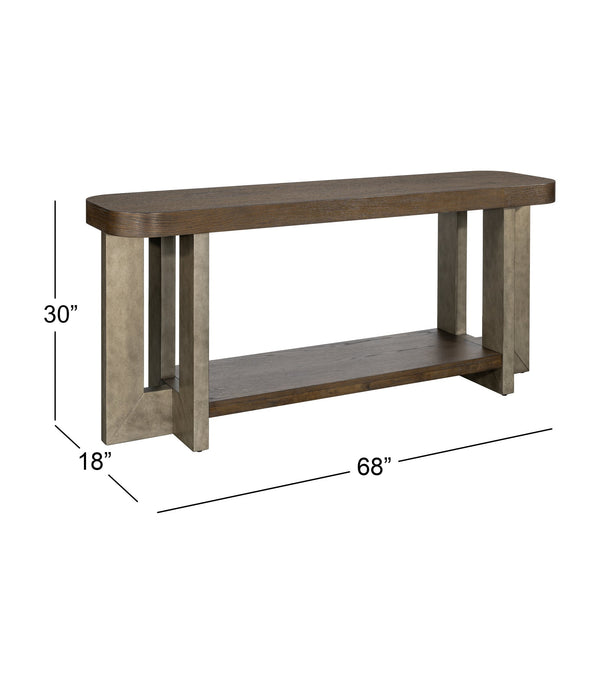 Basset Mirror Nova Console Table - Bold Charcoal Finish With Faux Metal Legs For Modern Entryway Elegance Gray Wood 6021-lr-400