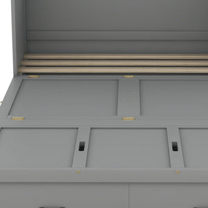 HomeRoots Gray Wood Full Murphy Bed – Stylish Space-Saving Solution for Small Rooms, Studios & Multi-Use Spaces 602100