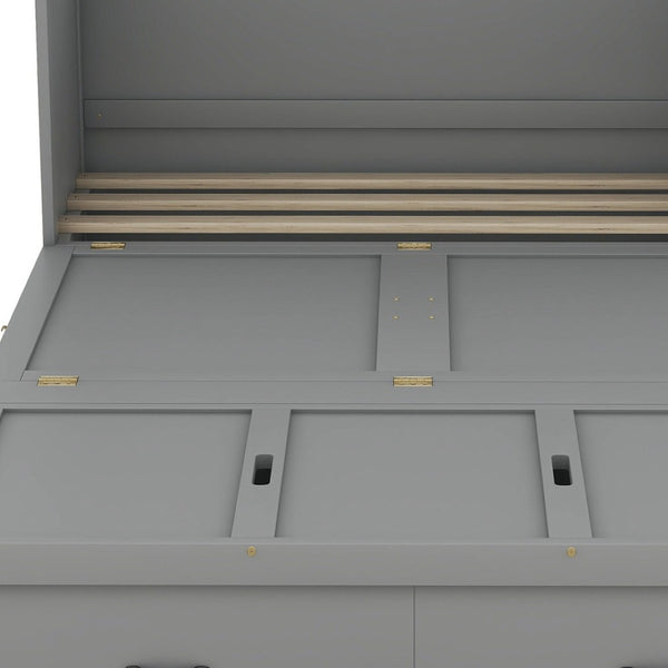 HomeRoots Gray Wood Full Murphy Bed – Stylish Space-Saving Solution for Small Rooms, Studios & Multi-Use Spaces 602100