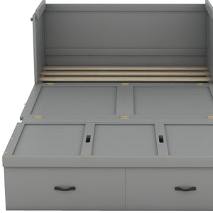 HomeRoots Gray Wood Full Murphy Bed – Stylish Space-Saving Solution for Small Rooms, Studios & Multi-Use Spaces 602100
