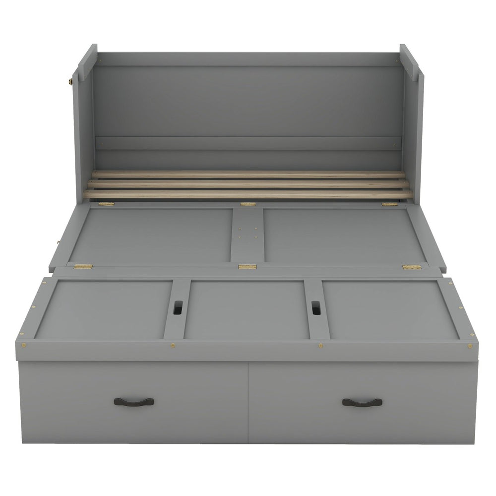 HomeRoots Gray Wood Full Murphy Bed – Stylish Space-Saving Solution for Small Rooms, Studios & Multi-Use Spaces 602100