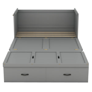 HomeRoots Gray Wood Full Murphy Bed – Stylish Space-Saving Solution for Small Rooms, Studios & Multi-Use Spaces 602100