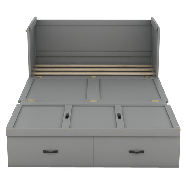 HomeRoots Gray Wood Full Murphy Bed – Stylish Space-Saving Solution for Small Rooms, Studios & Multi-Use Spaces 602100