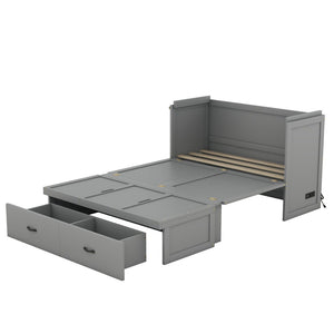 HomeRoots Gray Wood Full Murphy Bed – Stylish Space-Saving Solution for Small Rooms, Studios & Multi-Use Spaces 602100