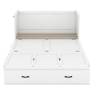 HomeRoots White Wood Full Murphy Bed - Space-Saving Design & Timeless Style for Effortless Functionality! 602101